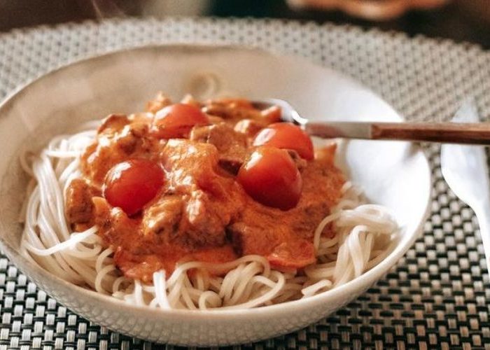 spaghettis sauce tomates cerise et chorizo